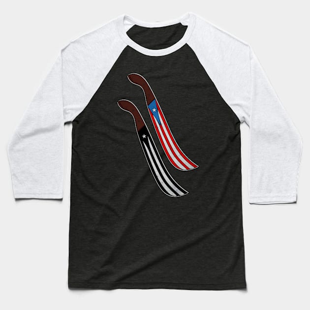 Puerto Rico Machete Flags Baseball T-Shirt by SoLunAgua